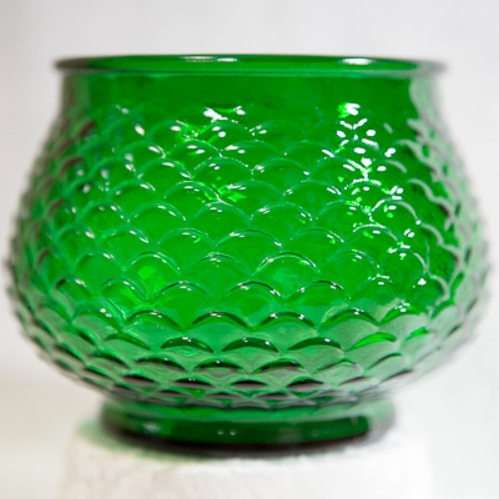 BEAUTIFULVINTAGE  E.O. Brody Green Glass Planter Vase 1960s